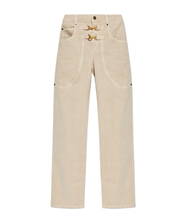 Isabel Marant Belt Loop Denim Trousers In White