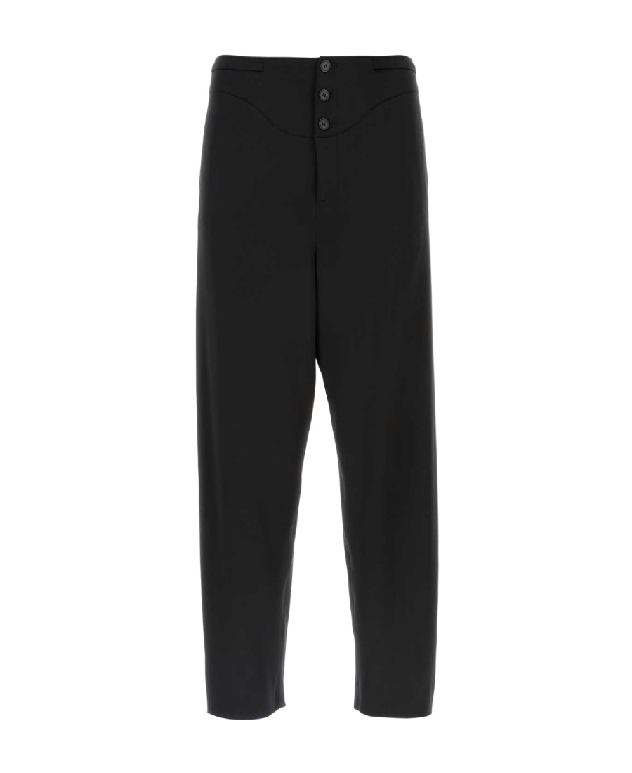 SAINT LAURENT BUTTONED SILK TAPERED TROUSERS
