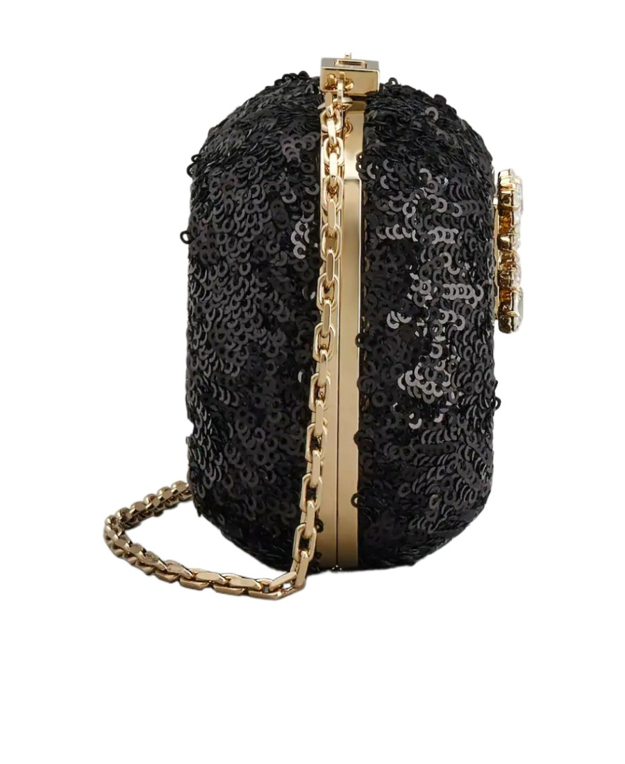 Roger Vivier Sequin Embellished Clutch Bag In Black