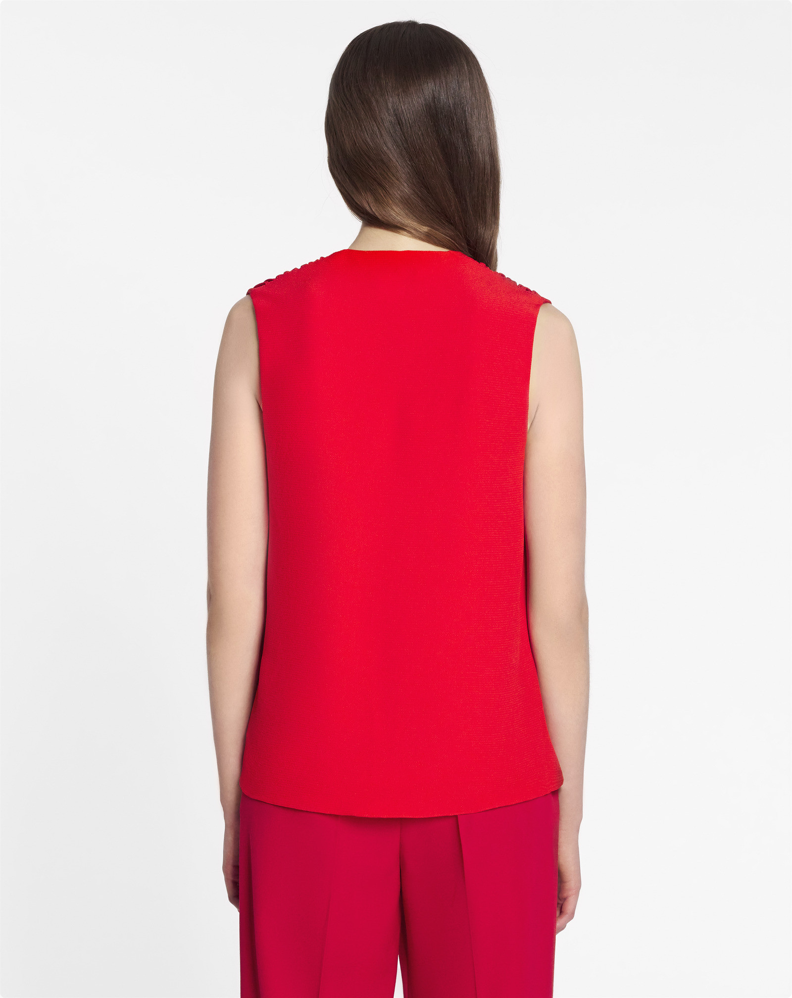 Lanvin V-neck Sleeveless Top In Red