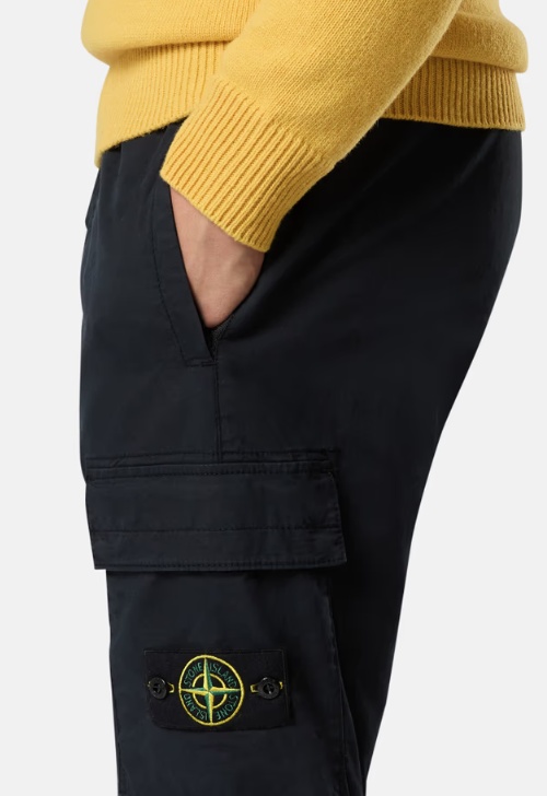 Stone Island Regular-tapered-fit Cargo Pants With Elasticated Waistband In Blue