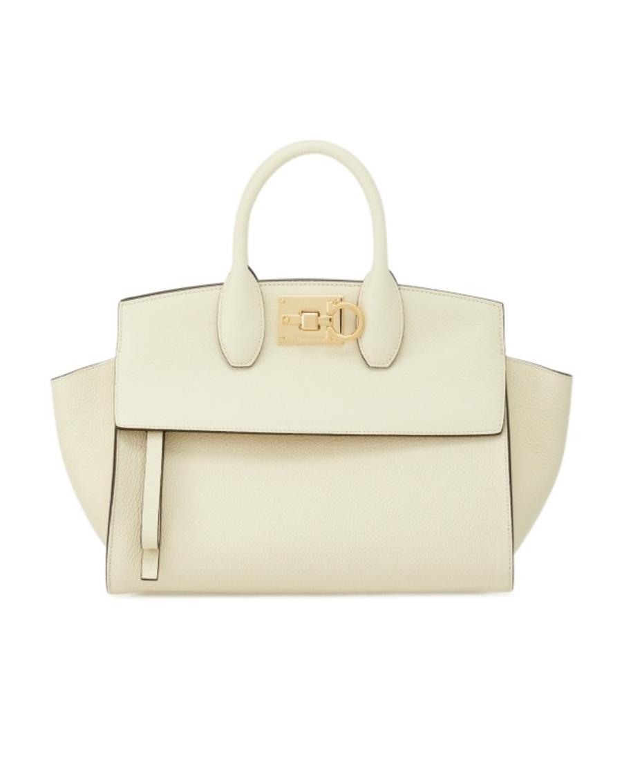 【SALVATORE FERRAGAMO】GANCINI STUDIO TOTE BAG SALVATORE FERRAGAMO Studio Gancini Large Coated Canvas Tote