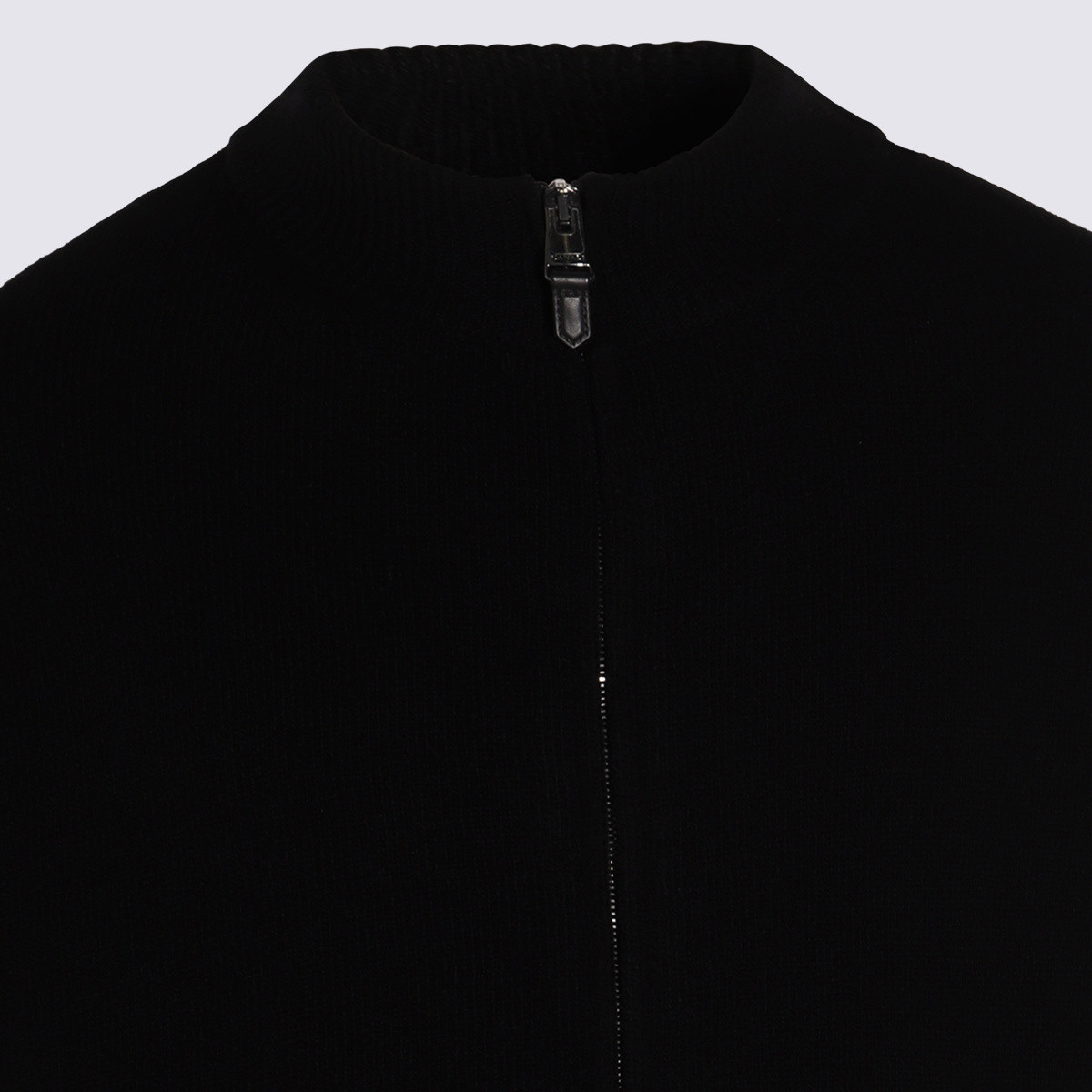 Canali Zip-neck Sweater In Black
