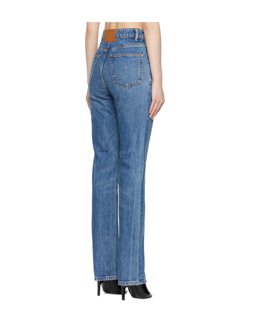 Shop Alexander Wang Logo High-waisted Jeans In Blue