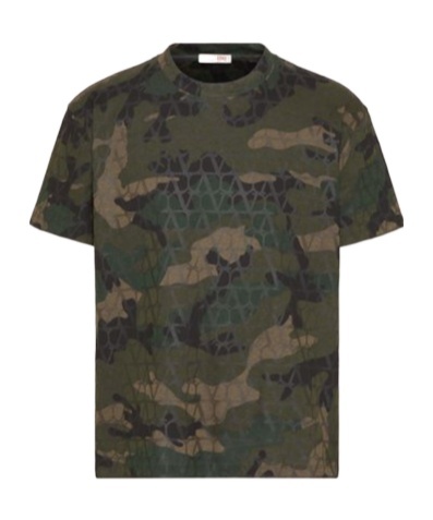 Valentino Toile Iconographe Camouflage-print T-shirt In Green