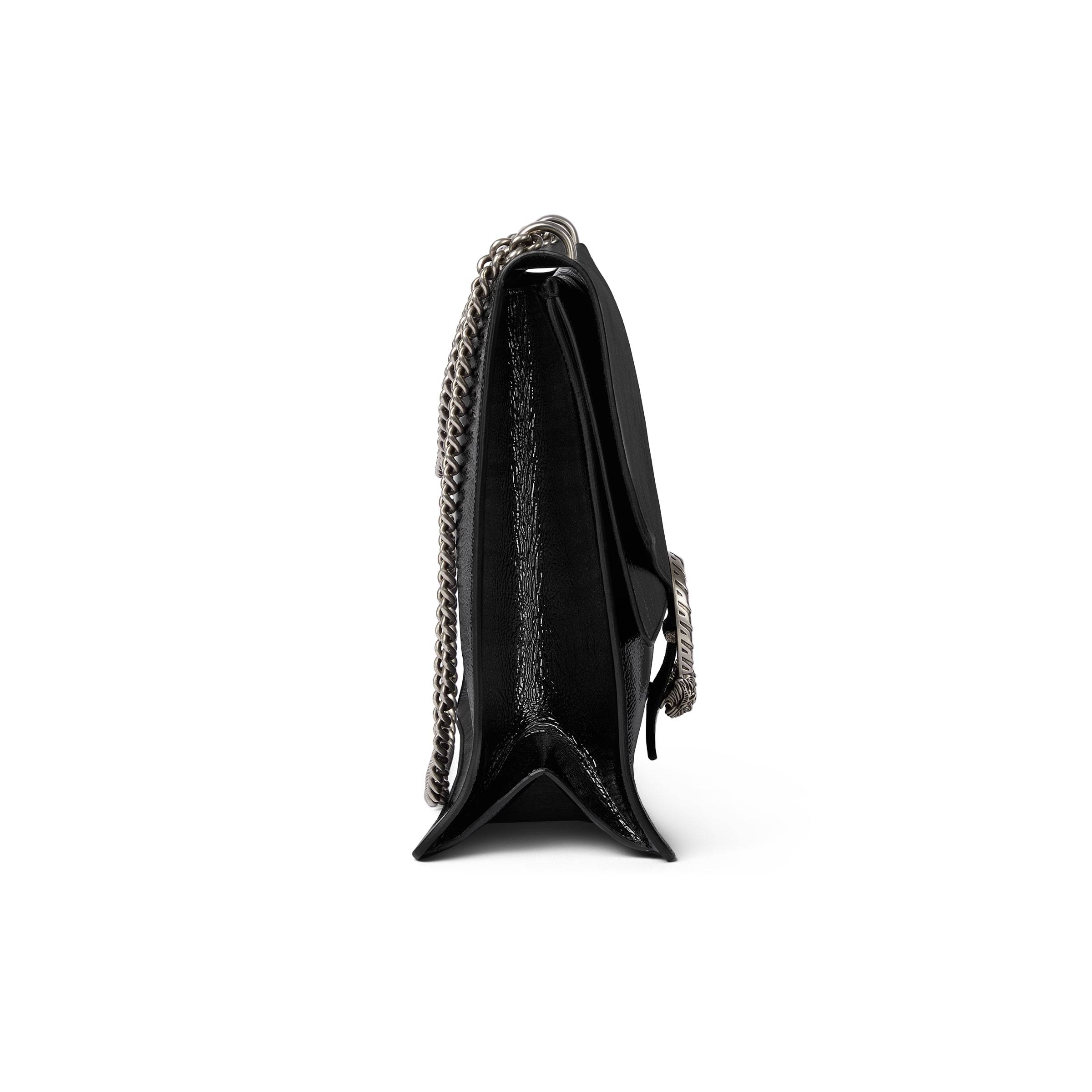 Gucci Dionysus Patent Leather Shoulder Bag In Black