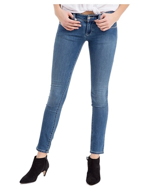 Shop Armani Jeans Logo Straight Jeans In Blue