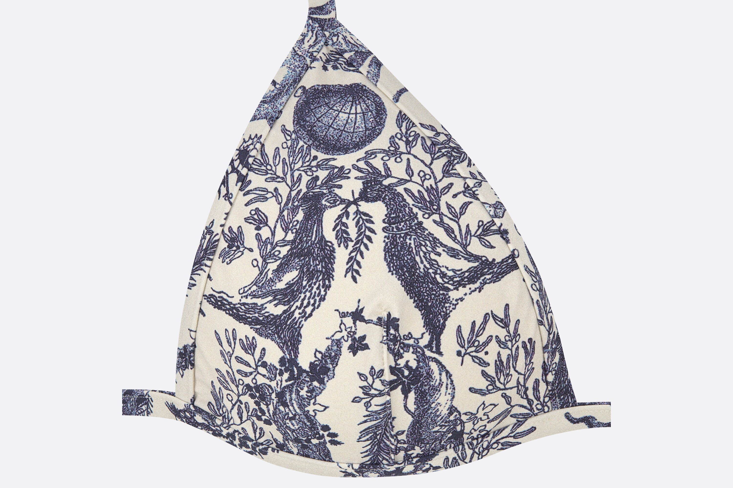 Shop Dior Bikini Top In Gray