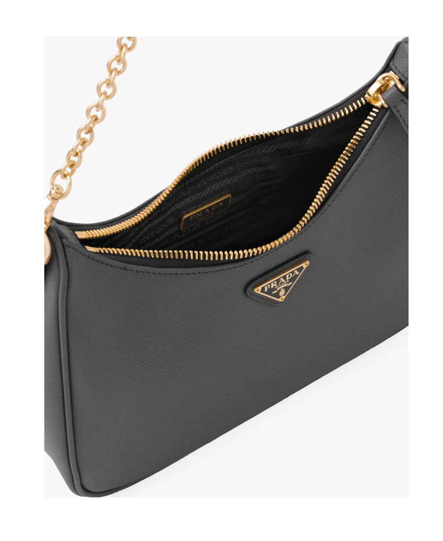 Prada 2005 Re-edition Saffiano Leather Shoulder Bag In Gray