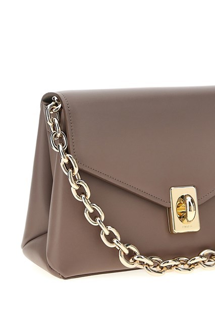 Furla Adjustable Chain Strap Shoulder Bag With Gold-tone Hardware In Gray