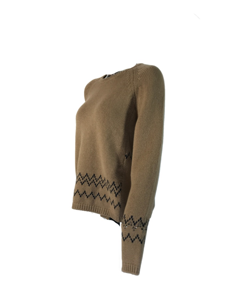 Max Mara Long-sleeved Knitted Sweater In Green