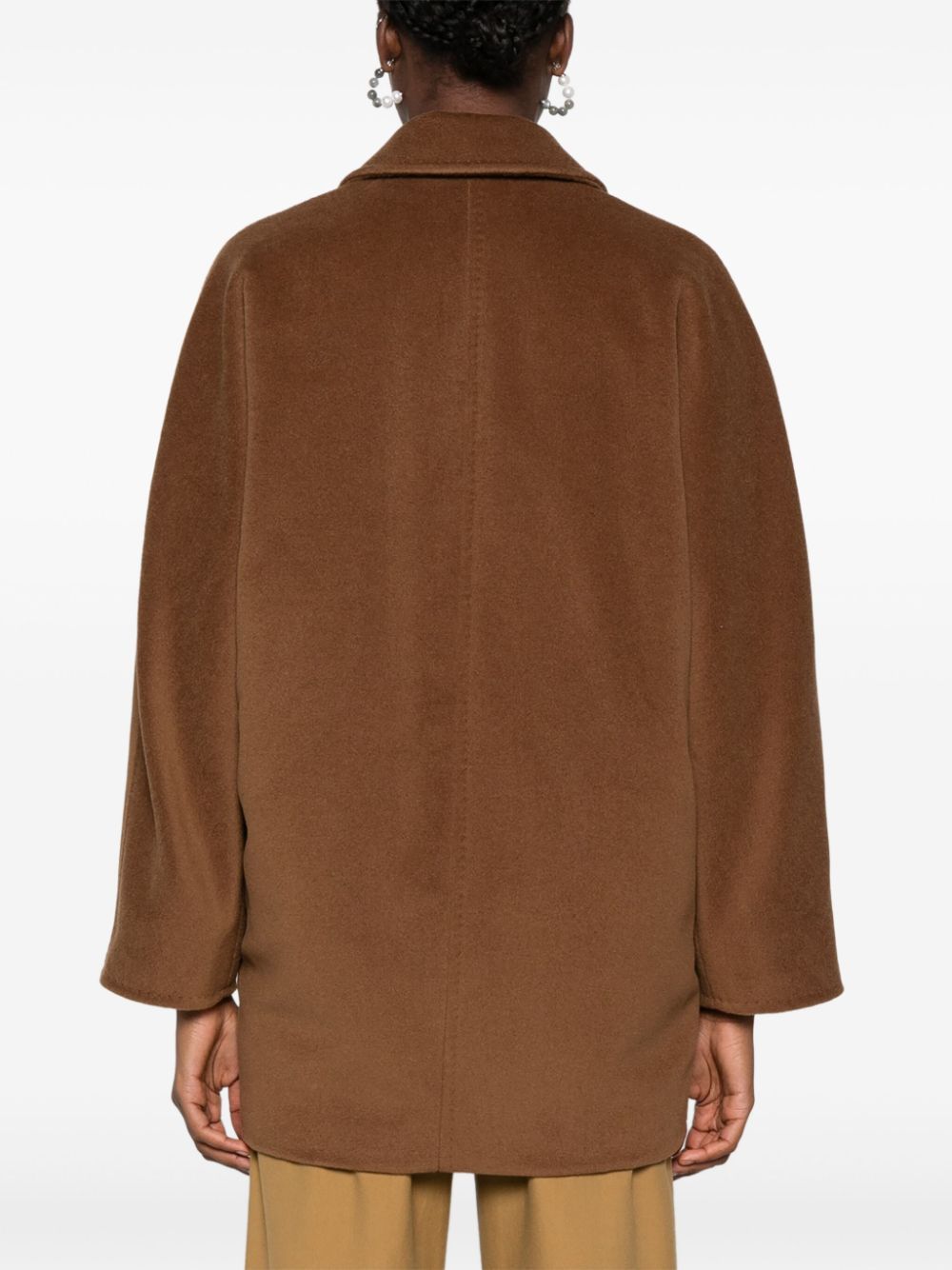 Max Mara Wool Double-breasted Coat In Brown