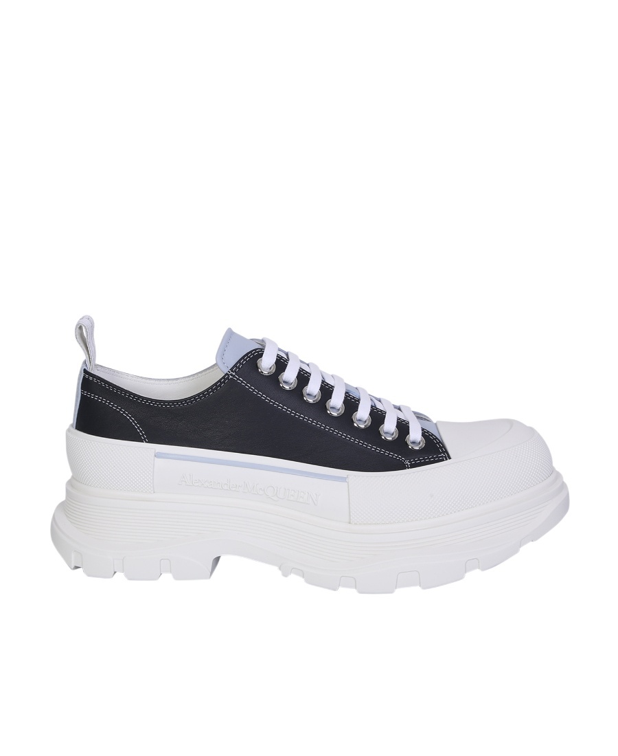 Alexander Mcqueen Tread Slick Lace-up Sneakers In Black