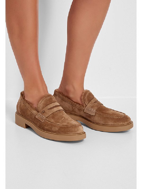 Gianvito Rossi Harris Suede Loafers In Brown