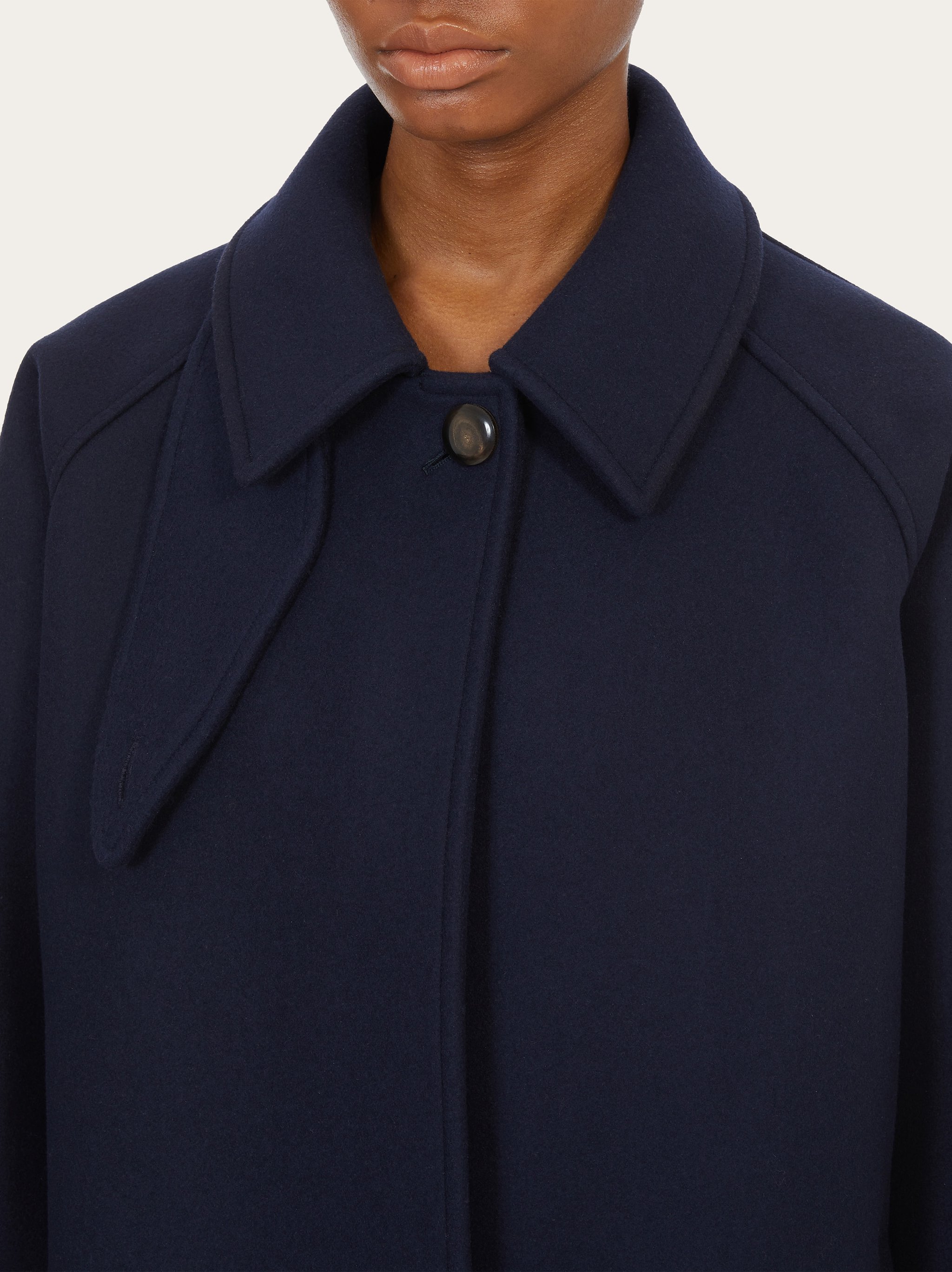 Shop Ferragamo Salvatore Single Breasted Long Sleeeved Coat In Black