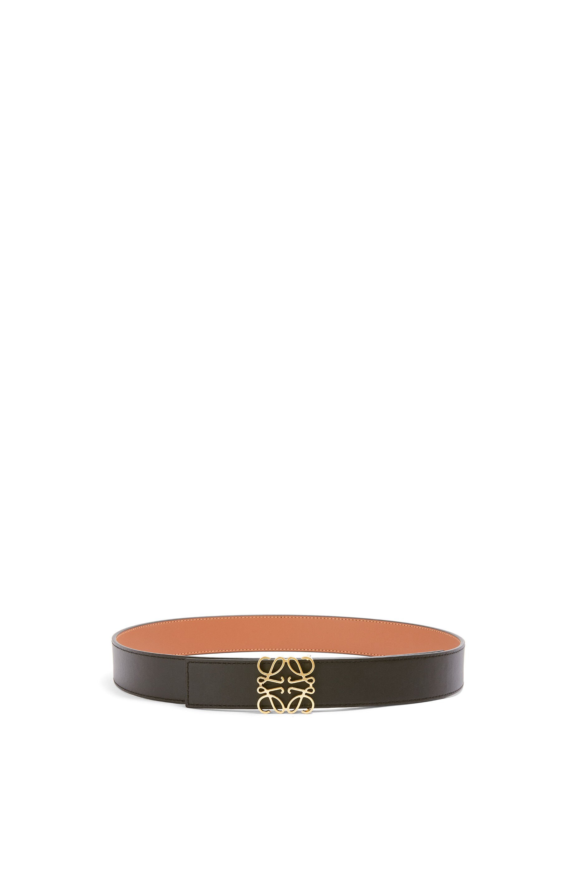 Loewe Logo Plaque Reversible Belt In Brown