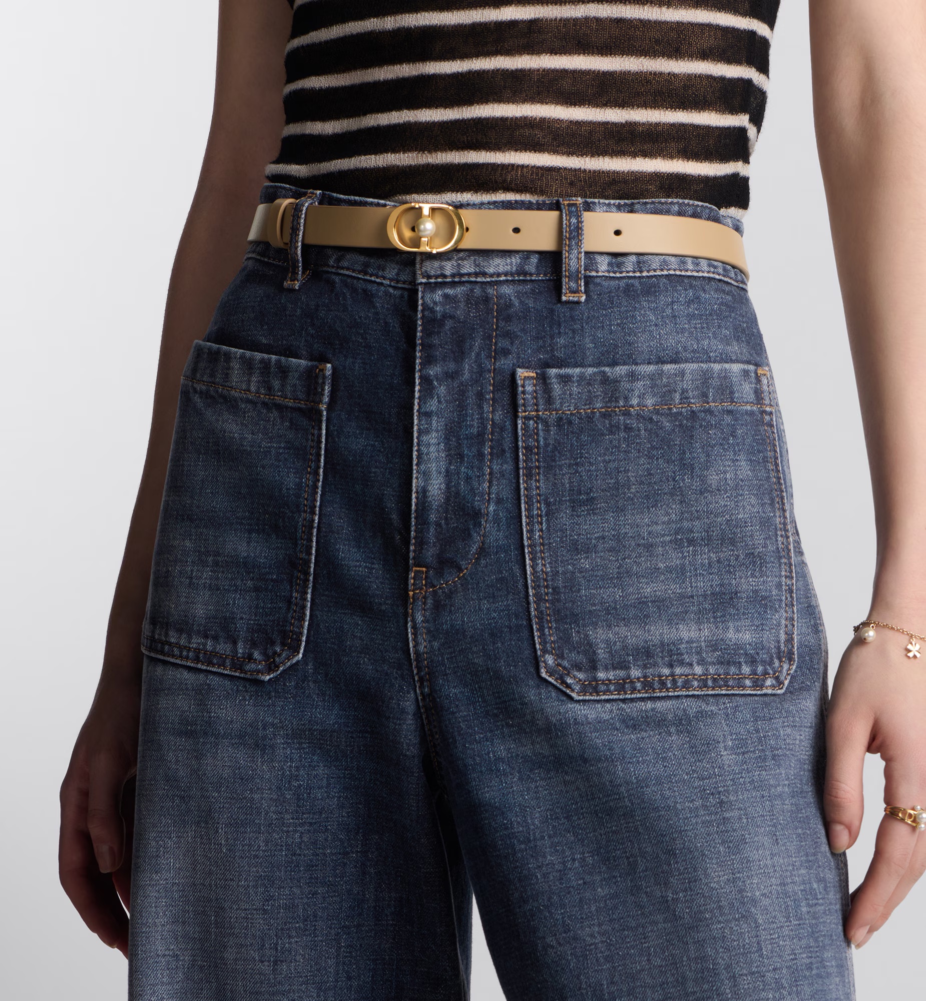 Dior 30 Montaigne Jolie Belt In Nude