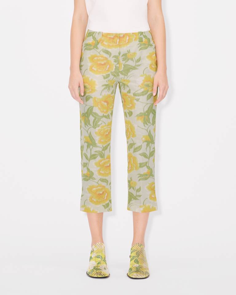Kenzo Jacquard Cropped Pants Casual Pants In Nude