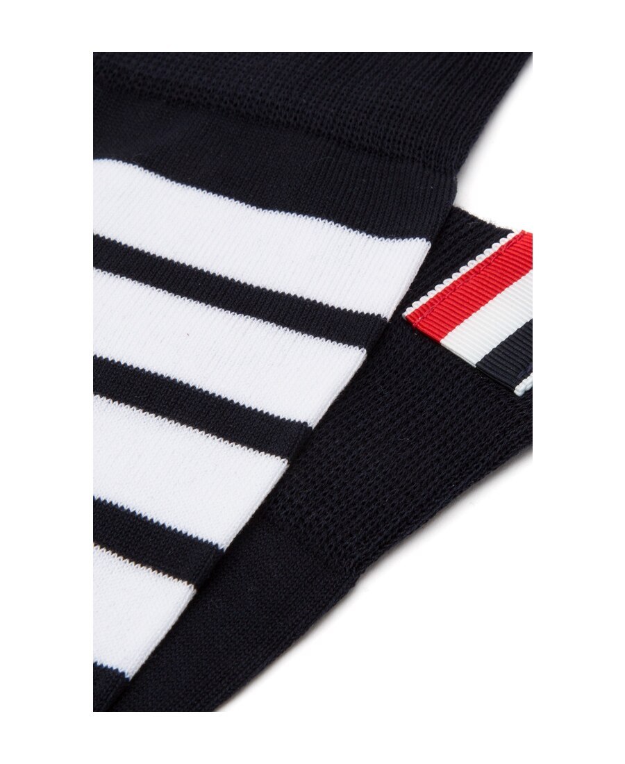 Thom Browne Athletic Mid Calf Socks In Black