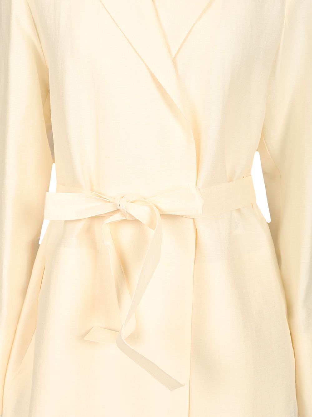 Max Mara Linen And Silk Canvas Overcoat Dresses White In White