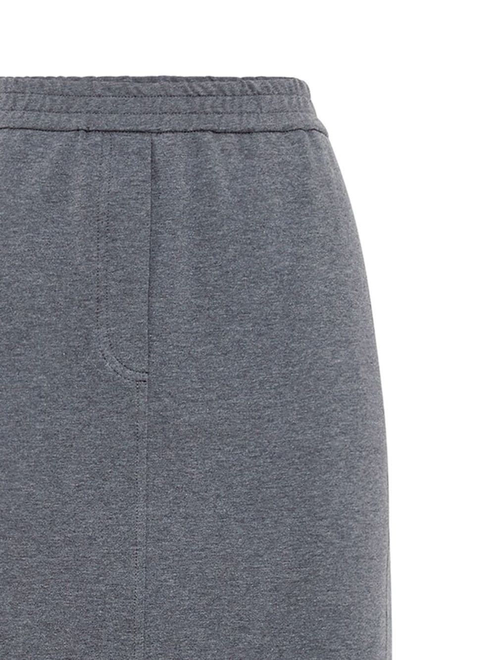 Brunello Cucinelli Women's Stretch Cotton Lightweight Midi Skirt In Gray