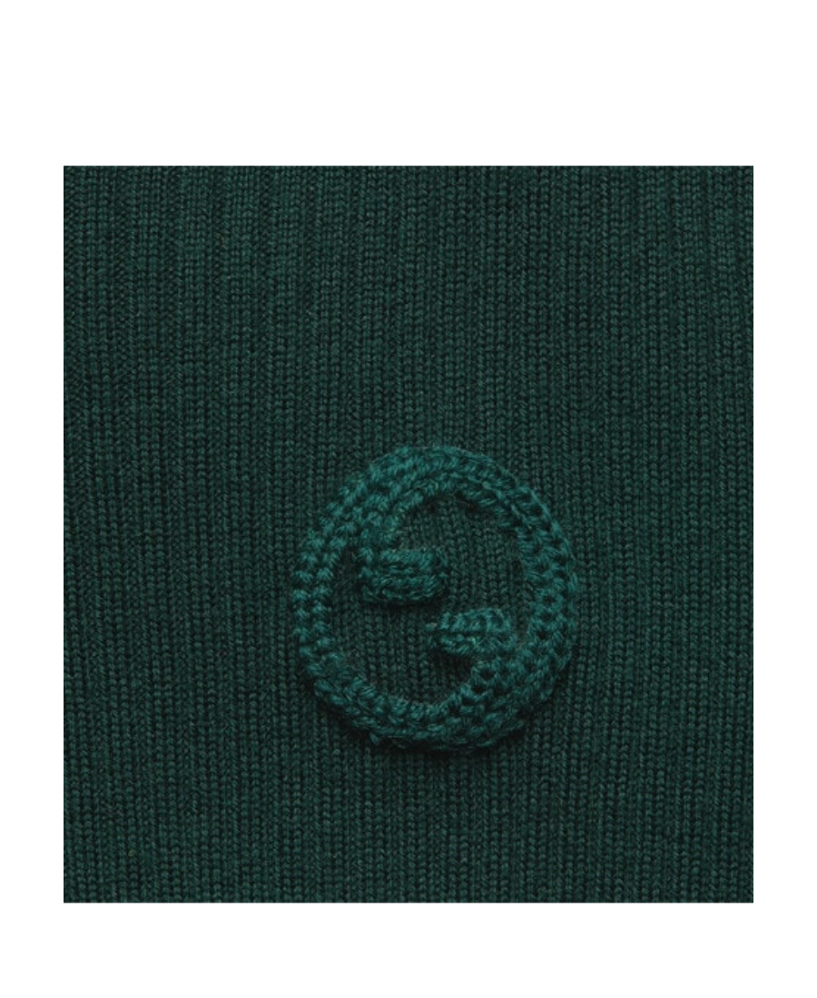 Gucci Logo-embroidered Ribbed Wool Jumper In Black
