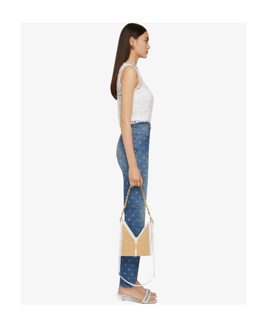 Givenchy 4g-motif Denim Jeans In Blue