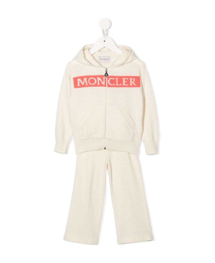Moncler Logo-print Virgin-wool Tracksuit In White