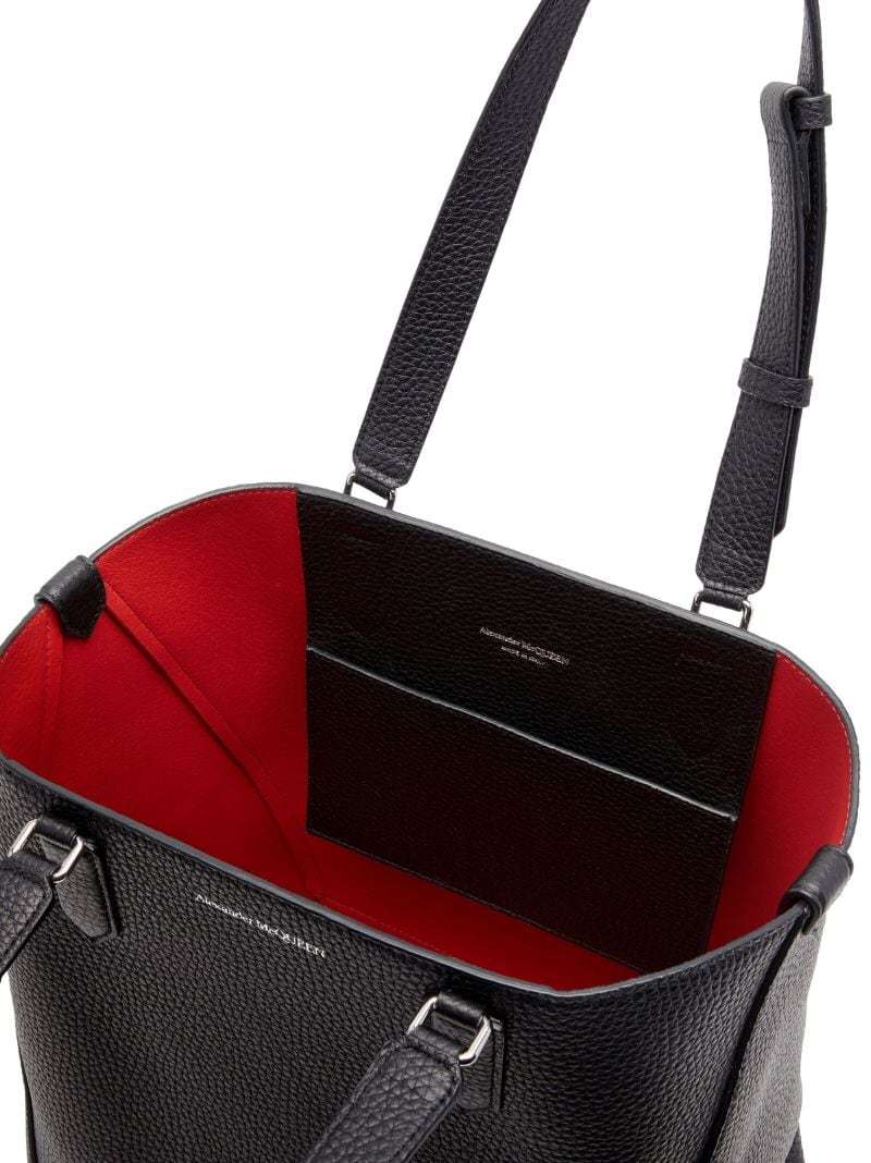 Alexander Mcqueen The Edge Medium Leather Tote Bag In Black
