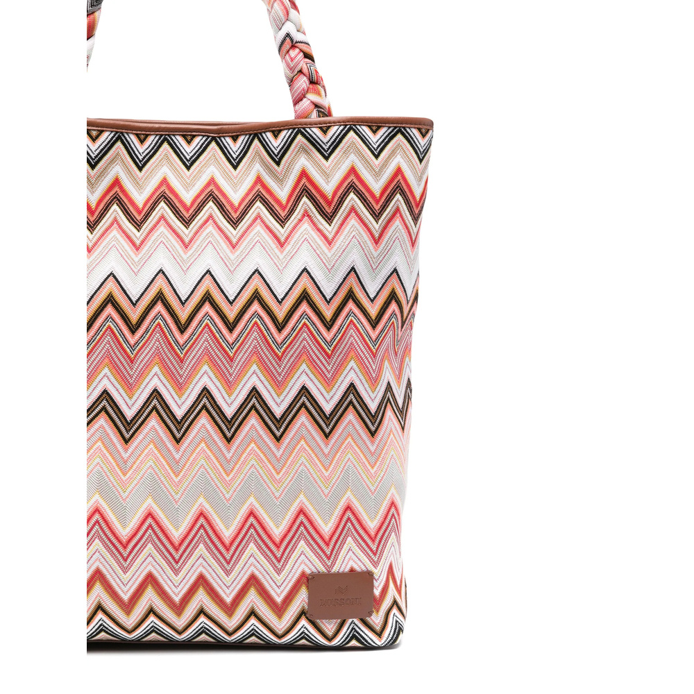 Shop Missoni Zigzag-woven Tote Bag In Pink