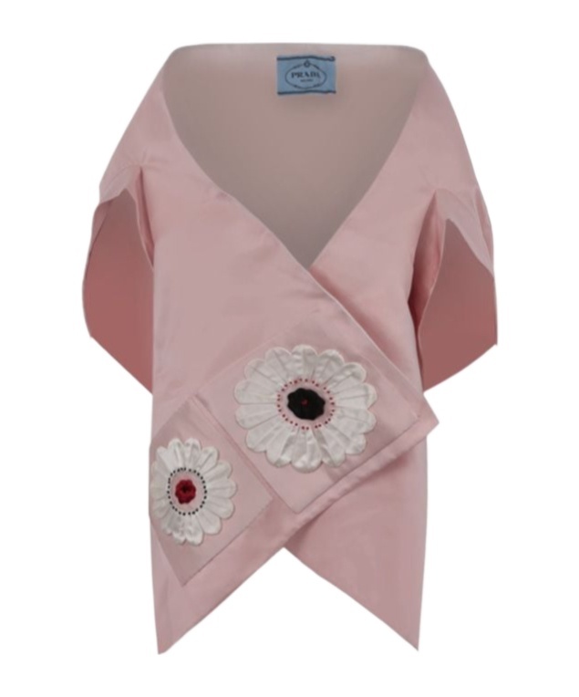 Prada Logo Shawl In Brown