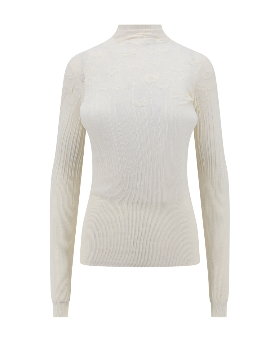Bottega Veneta Cotton Blend Top With Floral Embroidery In White