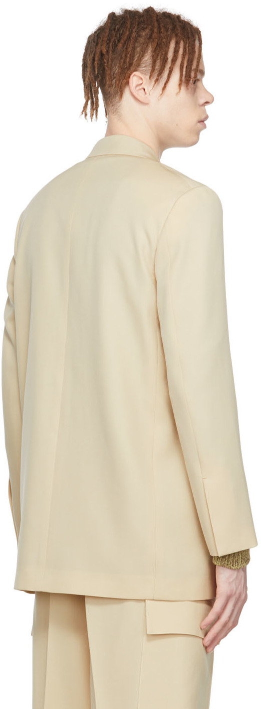 Jil Sander Ssense Exclusive Beige Wool Blazer In Nude