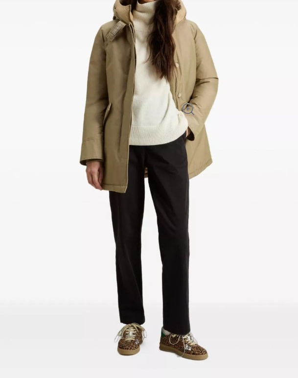 Woolrich Sand Cotton Blend Arctic Parka In Nude