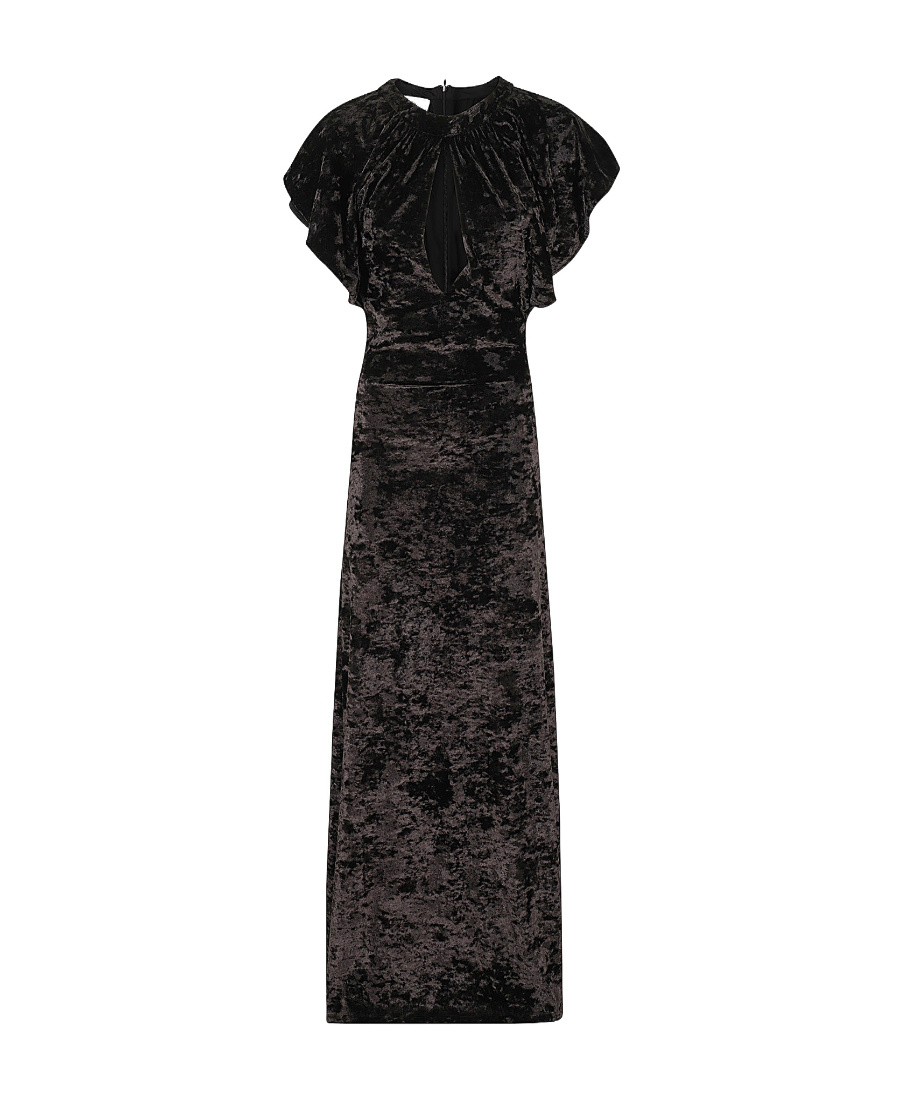 Moschino A Pleated Dress With Round Neck In Black
