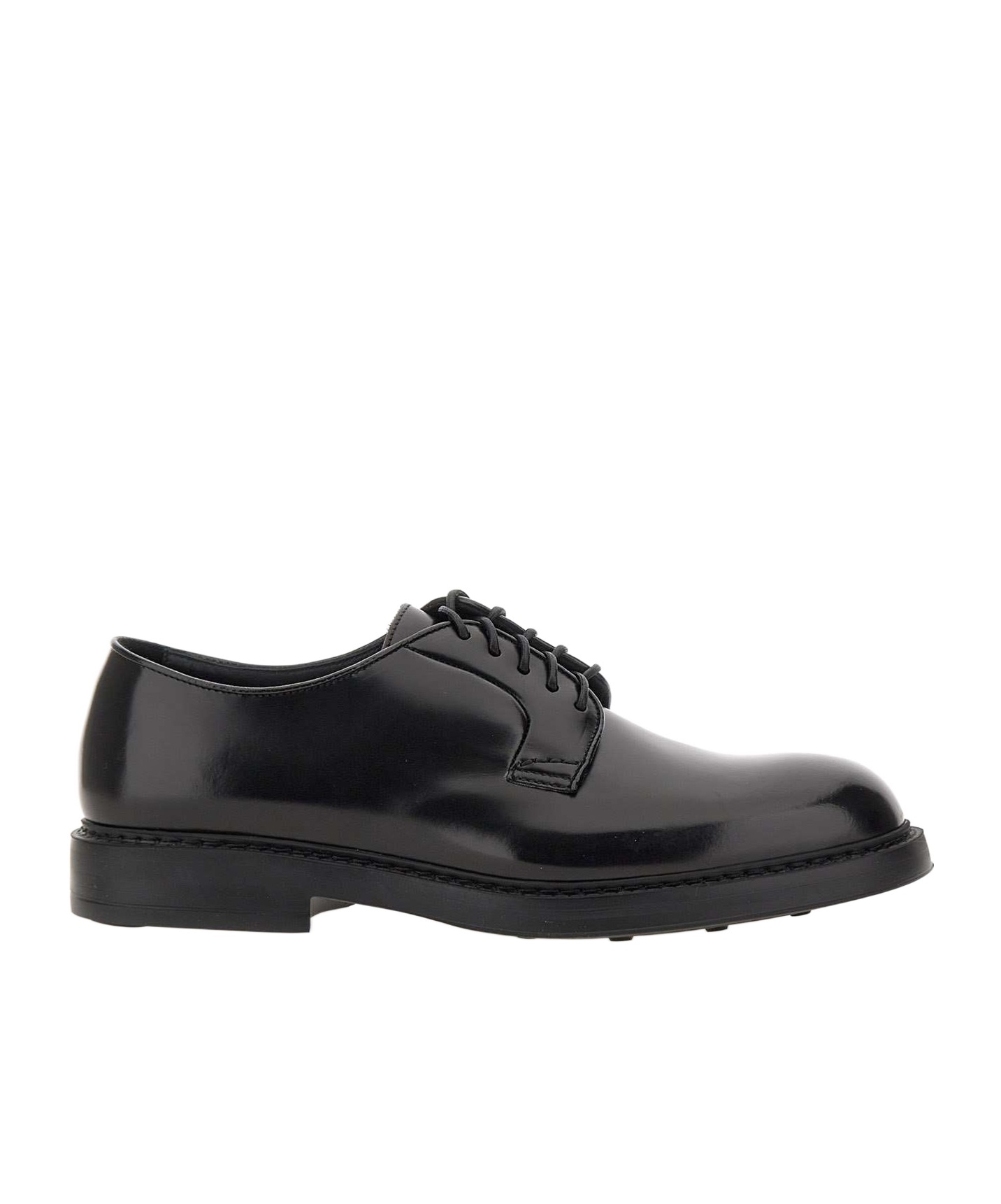 Doucal's Almond-toe Leather Derby Shoes In Black