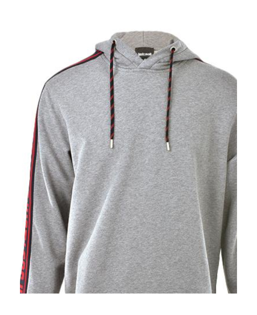 Just Cavalli Hooded Long-sleeved Sweater In Gray