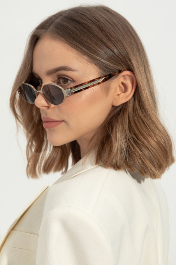 Linda Farrow Sadie Oval Frame Sunglasses In Brown