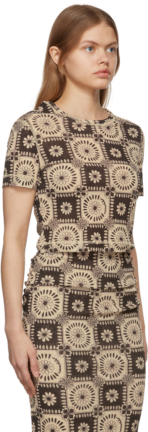 Nanushka Yareli Recycled Mesh Jersey T-shirt In Nude