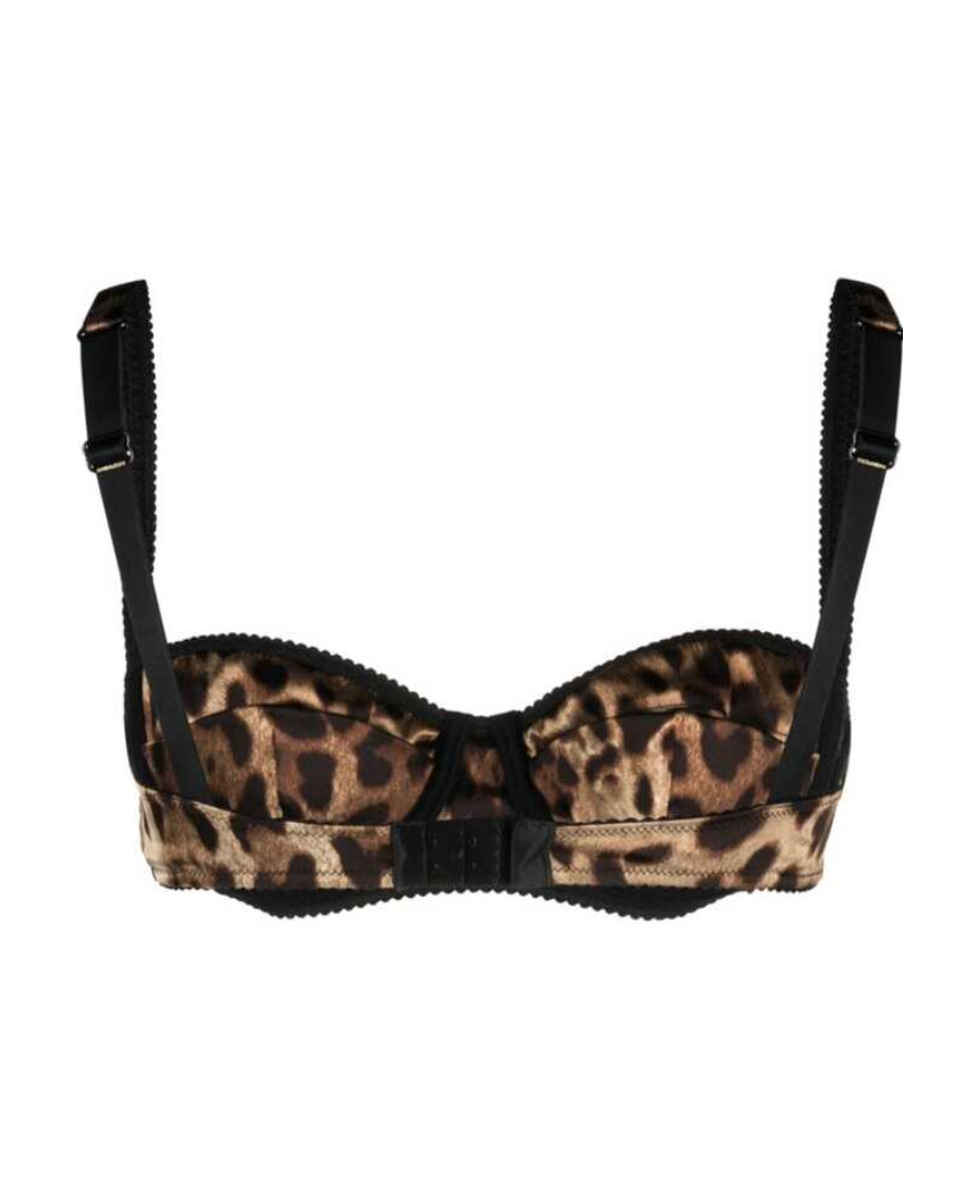 Dolce & Gabbana Dolce Gabbana Leopard Printed Spaghetti-strapped Bra In Green