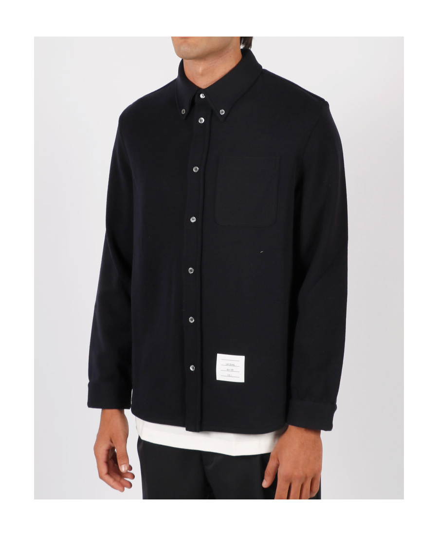 Thom Browne Oversized Herringbone Shirt In Black