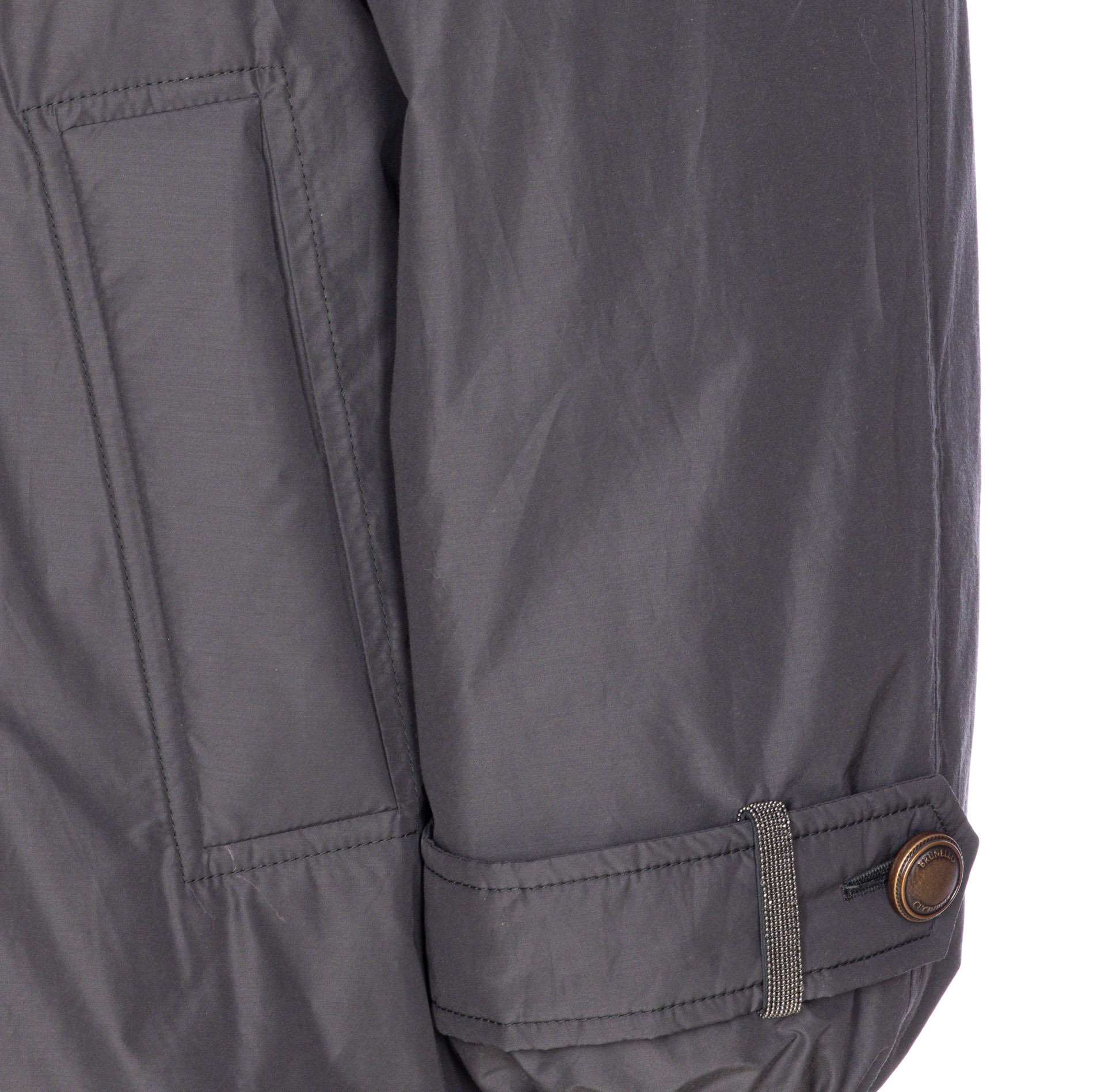Brunello Cucinelli Double-breasted High Neck Down Jacket In Black