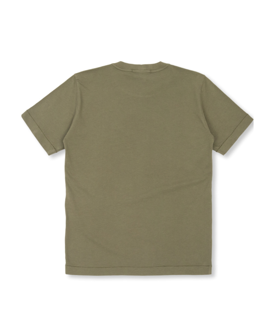 Stone Island Compass-motif Cotton T-shirt In Green
