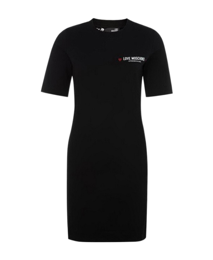 Moschino Logo T-shirt Dress In Black
