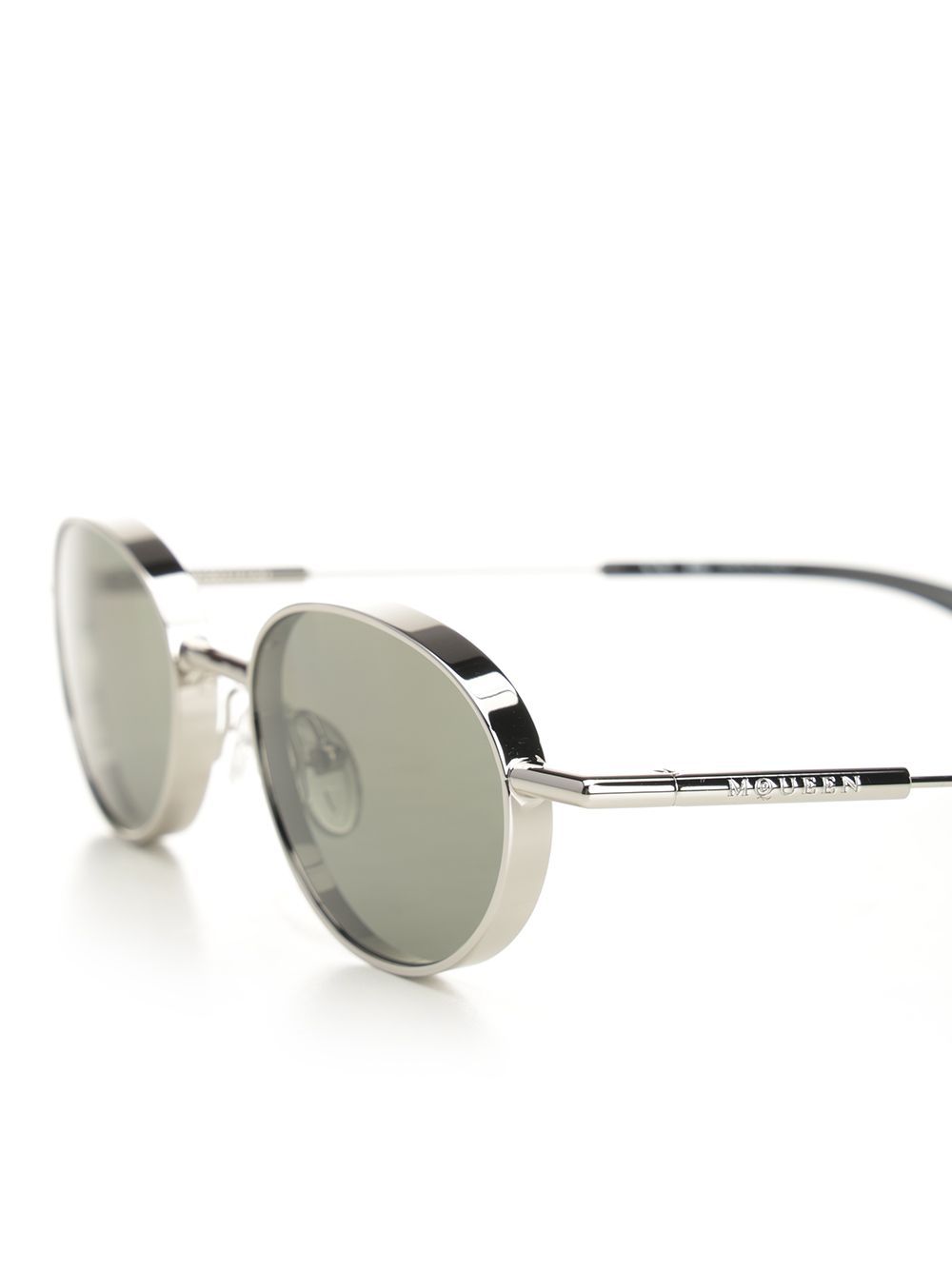 Alexander Mcqueen Eyewear Oval Frame Sunglasses In Metallic
