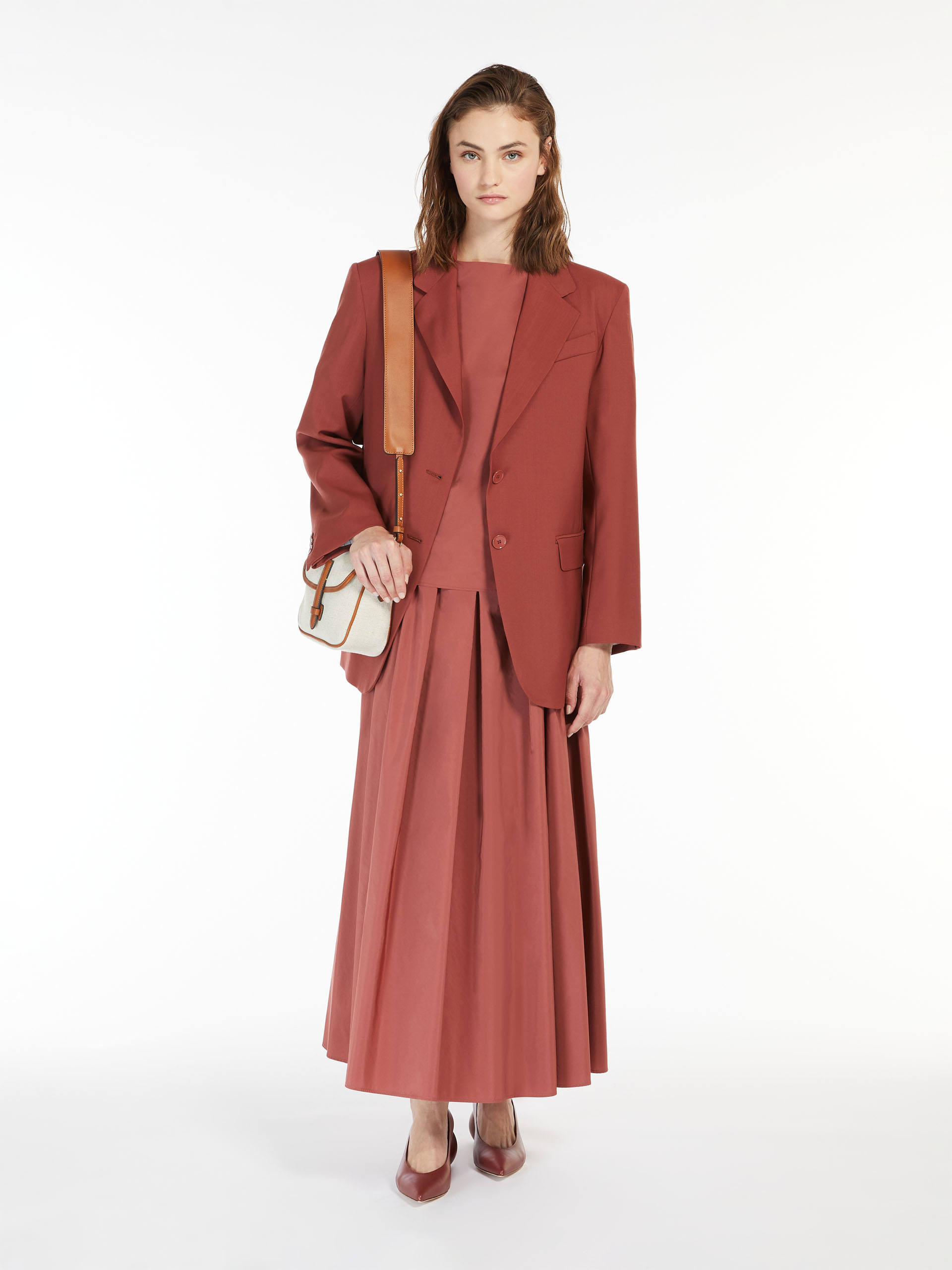 Weekend Max Mara Single-breasted Wool Suit Jacket In Brown