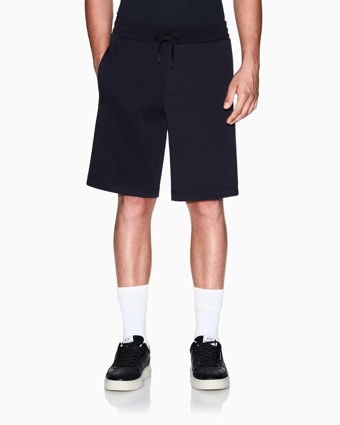 Armani Exchange Drawstring-waist Bermuda Shorts In Blue