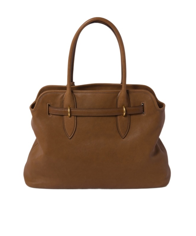 Shop Miu Miu Aventure Nappa Leather Bag In Brown