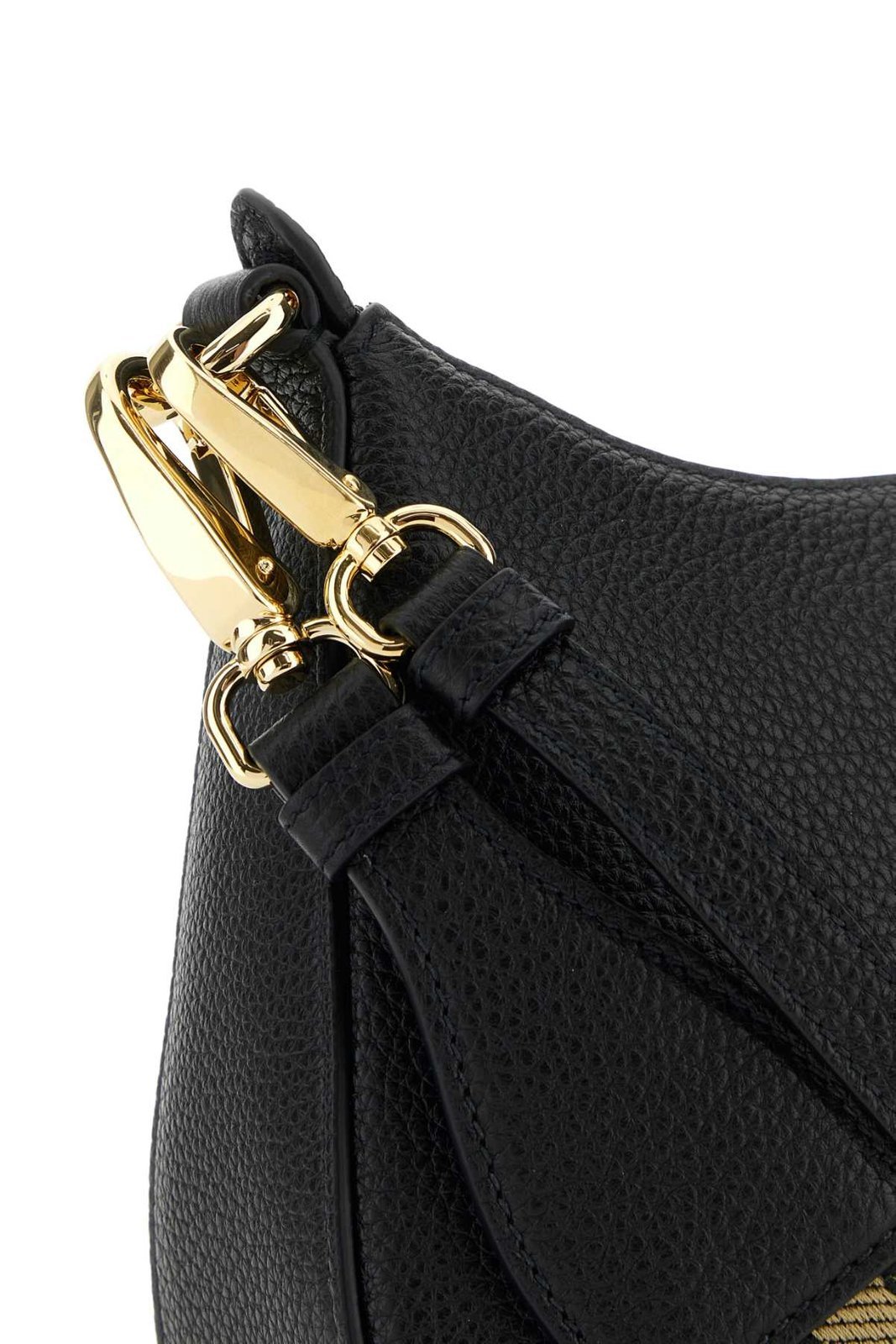 Prada Logo Printed On Strap Shoulder Bag In Black