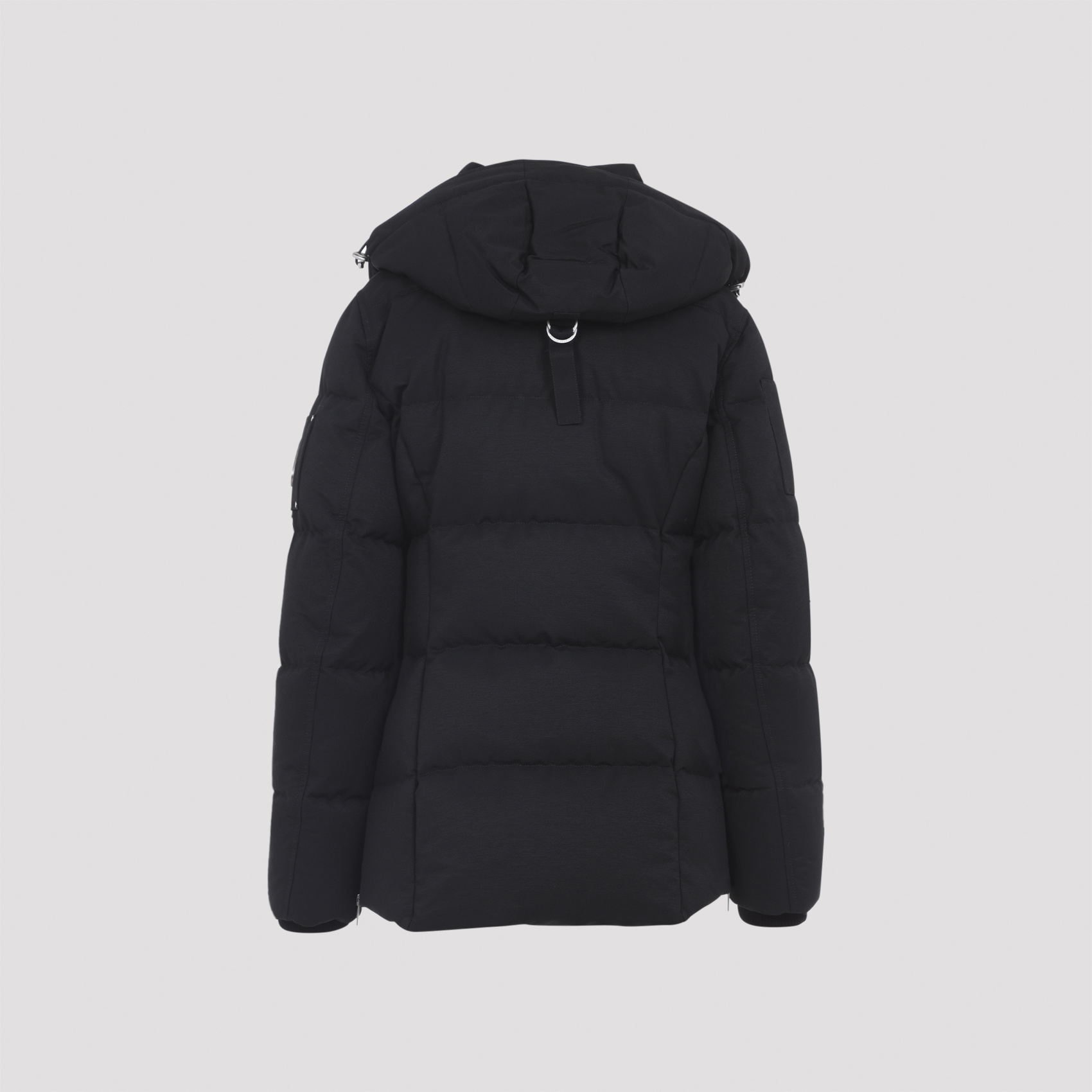 Moose Knuckles Long-sleeved Hooded Down Jacket In Blue